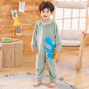 Children's Jumpsuit Pajamas Clothes For Baby Girls Boys Kids Cartoon Animal Sleepwear Unisex Cosplay Pyjama Winter Home Service LJ201216