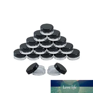 10pcs 2g/3g/5g/10g/15g/20g Plastic Clear Cosmetic Jars Container Black Lid Lotion Bottle Vials Face Cream Sample Pots Gel Boxes