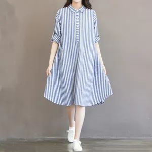 Fashion Casual Maternity Clothes Dress Cotton Linen Pregnant Tops Long Sleeves Stripes Pregnancy T Shirt Women Spring Summer LJ201120