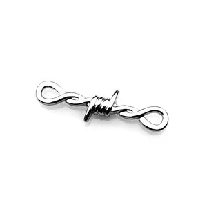 100pcs Silver Plated 3D Thorns Metal Connectors Pendant Gothic Necklace Bracelet DIY Charm Jewelry Handicraft Making 34*9mm