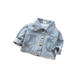 FXD Infant Kids Boys Girls Clothes 2020 Spring Fashion Long Sleeve Cartoon Denim Jackets Toddler Cardigan Jean Coat Baby Outwear LJ201120