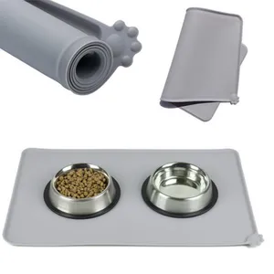 Silicone Pet Food Pad Dog Feeding Mat Waterproof Non-Toxic Pet Mat For Dog Cat Feeder Placemat Pet Supplies 201130