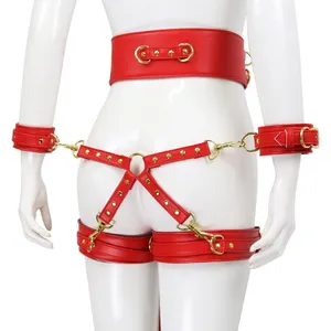 BDSM Bondage Leather Leg Body Strap Harness Belt Waist Cage Sexy Erotic Suspender Couple Flirting Lingerie Set