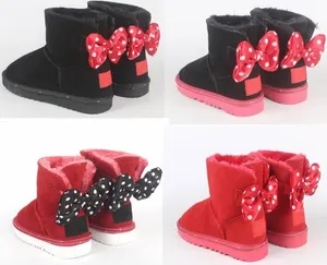 2021 Cartoon Baby Snow Boots Mice Character Snow Boots For Toddlers Booties for Kids BabyGenuine Leather Boots for Children's Winter Shoes