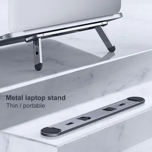 Laptop Tablet Stand Metal Mini Foldable Portable Holder Thin Lightweight Two Angle Adjustable Ergonomic Design Stand
