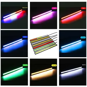 New 2x Universal 17CM COB Led Car Lamp Bar Auto Daytime Running Light Motorcycle DRL LED Strip External Waterproof Headlight Bar 12V