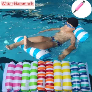 Inflatable Floating Water Hammock Lounger Chair Swimming Pool Inflatables Air Mattress Summer Single Person Floating Bed Sofa for Outdoor Play Toys INS