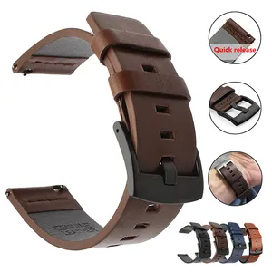 20mm 22mm Watch band Quick release Leather Strap for Samsung Galaxy Watch 3 Active2 40 44mm watch gt 2 WatchBand 18 24mm