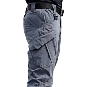 Mens Tactical Pants Multiple Pocket Elasticity Military Urban Tacitcal Trousers Men Slim Fat Cargo Pant 5XL 211201