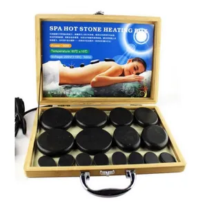 Professional Massage Hot Stone Set and Gem Massager - Portable Massage Stone Heater Kit with 16 Therapy Hot Rocks Stones