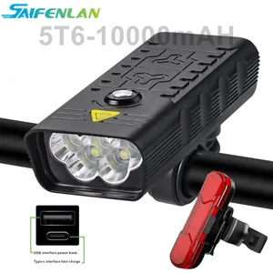Bike Lights 10000mAh Bicycle Light USB Rechargeable 5*T6 LED For Front Cycling MTB Road Headlight Aluminum Waterproof