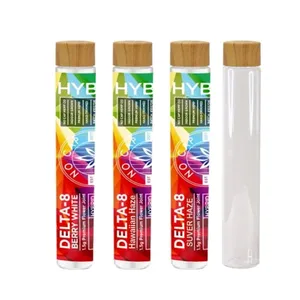 NO CAP EST 2017 Delta 8 Joint Glass Tube Package Suver Haze 1.5g Premium Flower Pre Roll Storage Containers Glass Bottles Test Tubes With Bamboo Lids