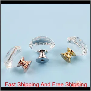 30Mm Diamond Shape Crystal Glass Knobs Cupboard Pulls Drawer Knobs Kitchen Cabinet Handles Furniture Handle Hardware Bbfmg Ak765