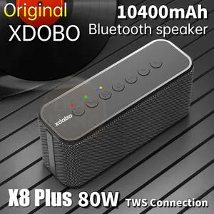 X8 PLUS 80W Bluetooth Speakers Portable TWS Wireless Heavy Bass Boombox Music Player Subwoofer Column Suporrt USB/TF/AUX