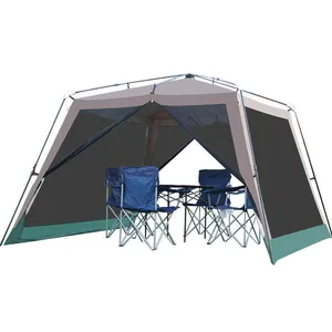 Outdoor Automatic waterproof Canopy Heighten Tents Outdoor Camping Awning Mosquito Net Barbecue Beach Aluminum Pole Sun Shelter Y0706
