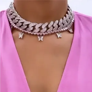 Hiphop Iced Out Bling 5A CZ Cubic Zirconia 18mm Width Cuban Link Chain Necklace Big Heavy Chunky Choker Jewelry For Women Men