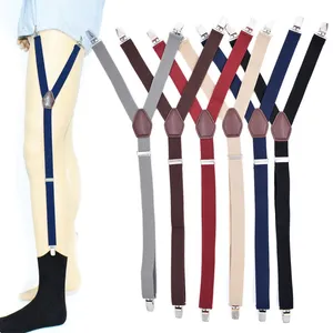 Shirt Stays Sock Garters for Men Police Military Adjustable Elastic Leg Suspenders Straps Shirts Holders Non-slip Clamp 1 Pair