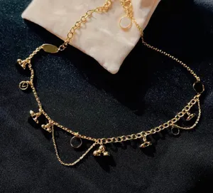 Fashion gold chain necklace bracelet for women party wedding engagement lovers gift jewelry with box NRJ