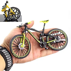 Mini 1:10 Alloy Bicycle Diecast Model Car Metal Finger Mountain Bike Racing Toy Bend Road Simulation Collection Toys for children