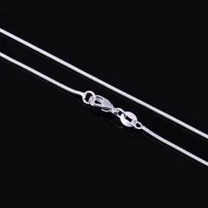 2022 new 925 Sterling Silver Smooth Snake Chain Necklace Lobster Clasps Chain Jewelry Size 1mm 16inch --- 24inch