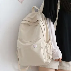 Waterproof Nylon Women Backpack Female Travel Bag Backpacks Schoolbag for Teenage Girls Solid Color Bookbag Mochila Bookbag 210929