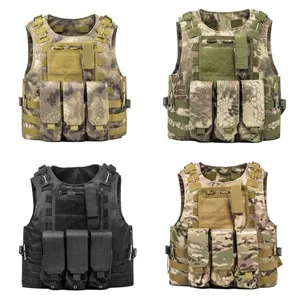 Airsoft Tactical Vest Molle Combat Assault protective clothing Plate Carrier Tactical Vest 7 Colors CS Outdoor Clothing Hunting Vest 205 X2