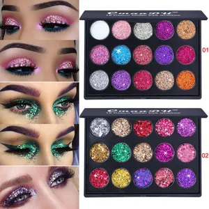 15 Colors Glitter Eyeshadow Foundation Makeup Eye Shadow Palette Cosmetics Kit in 2 Editions Easy to Eear