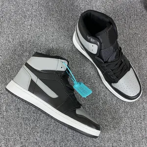 Men's Skate Boots Jumpman 1s High OG Shadow Basketball Shoes for Sneakers Sports 555088-013 Dress Shoe