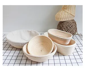 Natural Rattan Fermentation Wicker Basket Country Baguette French Bread Mass Proofing Baskets Dough Banneton Baskets