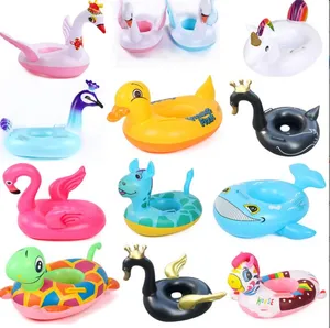Summer PVC Party kids Floatie Swimming Rings Inflatable Tube Pool Ring infant baby water Float cute animal mattress seat rings for 0-5 years old children