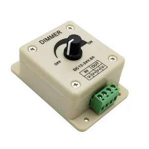 LED Dimmer Switch DC 12V 24V 8A Adjustable Brightness Lamp Bulb Strip Driver Single Color Light Power Supply Controller