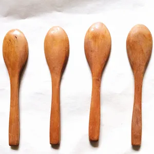 Children Wooden Small Spoons Eco-Friendly Long Handle Wood Spoon Honey Scoop Soup Scoops Hotel Kitchen Dining Tableware BH5039 WLY
