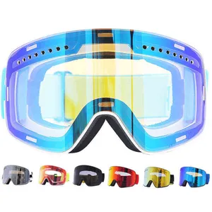 Magnetic Ski Goggles Winter Snow Sports Snowboard Goggles Anti-fog UV Protection Snowmobile Spherical Riding Skiing Eyewear Mask 220110