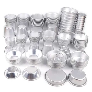 10pcs/lot Various cups design aluminum alloy cake cup moulds cheese cupcake pan jelly tart mold pudding tin for oven bakeware 210721