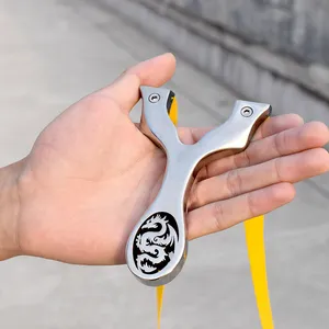 Stainless Steel Flying Dragon Slingshot High-strength Integrated Straight Slingshot Flat Rubber Band Outdoor Hunting Shooting