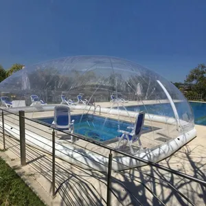 Outdoor complete transparent rectangular blow up inflatable pool cover from China inflatables pools dome manufacturer