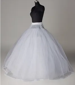 8 layers without bone Wedding Petticoat Bridal Accessories White Petticoat With Hem Lace Appliques Ball Gown Dress