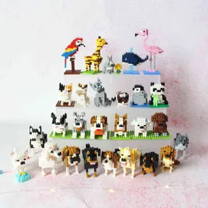 Wisehawk diamond mini building blocks animal toy bag building blocks A1-B26 dog cat bird animal series for children gifts Y1130