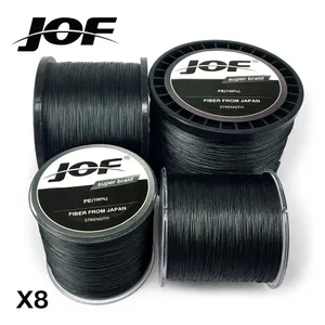 JOF 8 Strands 1000M 500M 300M PE Braided Black Fishing Line tresse peche Saltwater Weave Super Strong 210609