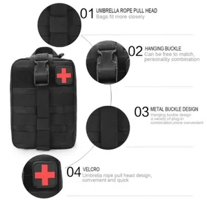 Survival Pouch Outdoor Medical Box Large Size SOS Bag/Package Tactical Army First Aid Bag Medical Kit Bags Molle EMT Emergency Belt Waistbag