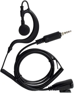HYS G Shape Earpiece Headset with Built-in line mic PTT Push to TalkEar Hook Earpiece3.5mm S/P 4C ThreadJack for Yaesu Vertex VX-6R VX-7E
