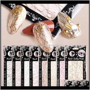 1Pc 3D Mesh Nail Sticker Gold Silver Net Line Tape On Nails Holo Adhesive Silk Foil Nail Art Decorations Decal Polish Tip Accke Emvm6