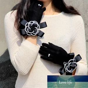 Brand Gloves Winter Women Gloves Cashmere Mittens Female Big Flower Warm Wool Gloves Women Driving Factory price expert design Quality Latest Style Original