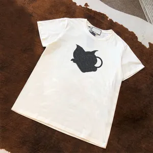 Animal Print Letter Print Top Mens Womens Short Sleev Summer T-shirt Fashion Simple Big Size Top Casual Tees Outdoor Loose Clothes