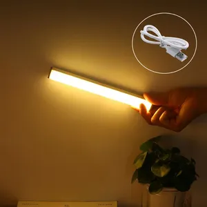 Wall Lamp LED Human Body Induction Night Light Intelligent Automatic Wireless Long Strip Charging Kitchen Cabinet Wardrobe Lig