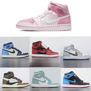 1 1S Dupe Basketball Shoes Cherry Blossom Powder Sports Sneakers University Blue Shoe