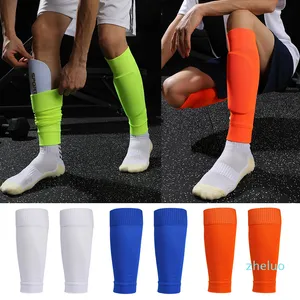 1 Pair Hight Elasticity Soccer Football Shin Guard Adults Socks Pads Professional Legging Shinguards Sleeves Protective Gear