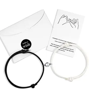 2021 Magnet Bracelet Couple Handmade Adjustable Rope Matching Braslet Infinite Love Braclet Lucky black white Brazalete Gift