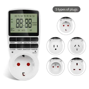 Electronic Digital Timer Switch Kitchen Outlet 24/7 Days Programmable Timing Socket EU/US/FR/UK/AU Plug Timers