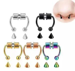 Fake Piercing Nose Ring Alloy Hoop Septum Rings For Women Body Jewelry Gifts Fashion Magnetic Nose Ring